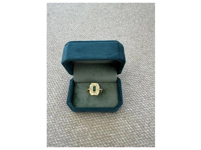 Autre Marque Anello Kimai in oro giallo 18k smeraldo e diamante D'oro Verde - vista 3