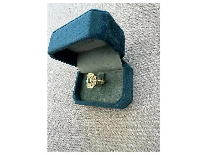 Autre Marque Anello Kimai in oro giallo 18k smeraldo e diamante D'oro Verde - vista 4