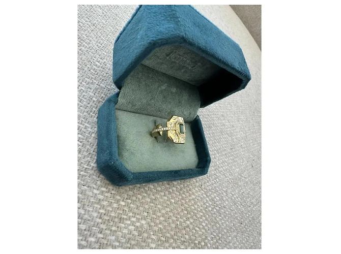 Autre Marque Anello Kimai in oro giallo 18k smeraldo e diamante D'oro Verde - vista 5