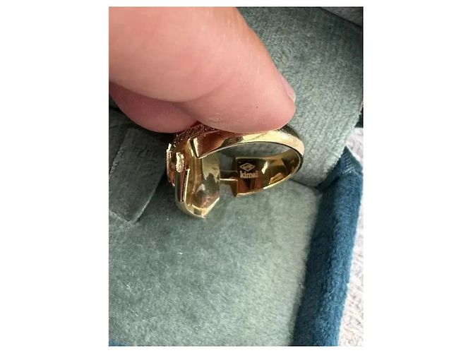 Autre Marque Anello Kimai in oro giallo 18k smeraldo e diamante D'oro Verde - vista 9
