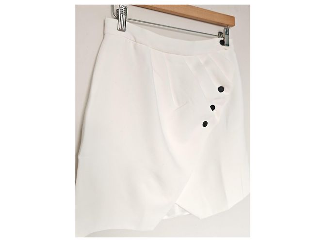 Sandro Falda cruzada blanca con botones Blanco - vista 3