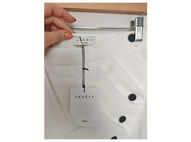 Sandro Falda cruzada blanca con botones Blanco - vista 8