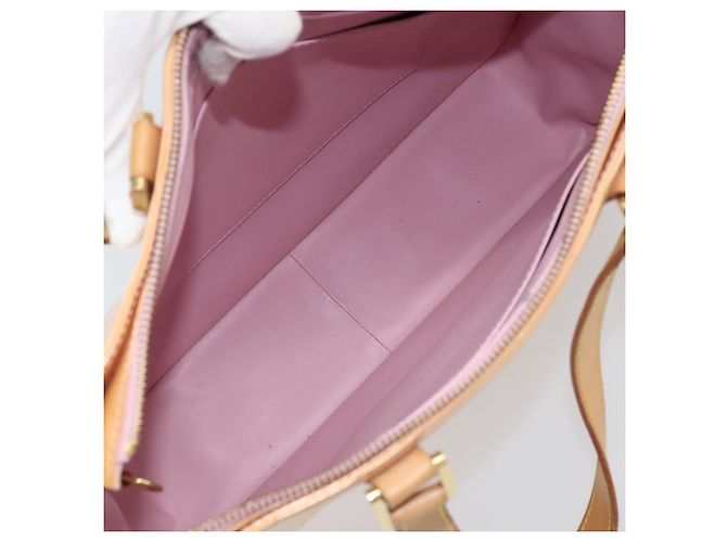 Borsa Louis Vuitton Columbus Monogram Vernis Beige - vista 5