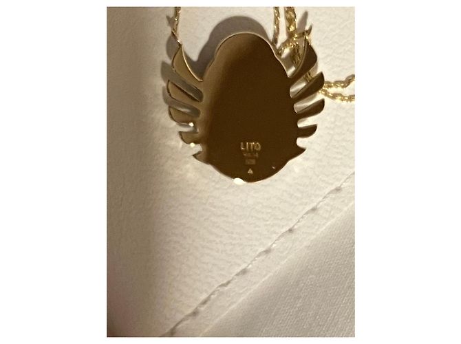Autre Marque Lito Collana Scarabeo Angelica con Diamanti Bianco Blu D'oro - vista 7