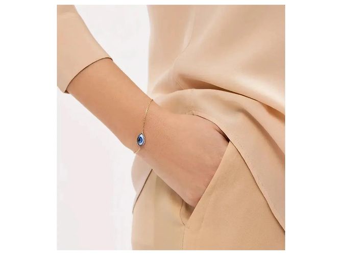 Autre Marque Lito Bracciale Petit Blue Evil Eye in Oro Giallo e Zaffiri Bianco D'oro - vista 6