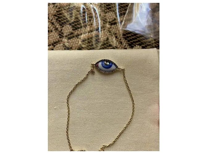 Autre Marque Lito Bracciale Petit Blue Evil Eye in Oro Giallo e Zaffiri Bianco D'oro - vista 7