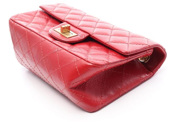 Borsa a tracolla Chanel 2.55 in pelle di vitello rossa Rosso - vista 10