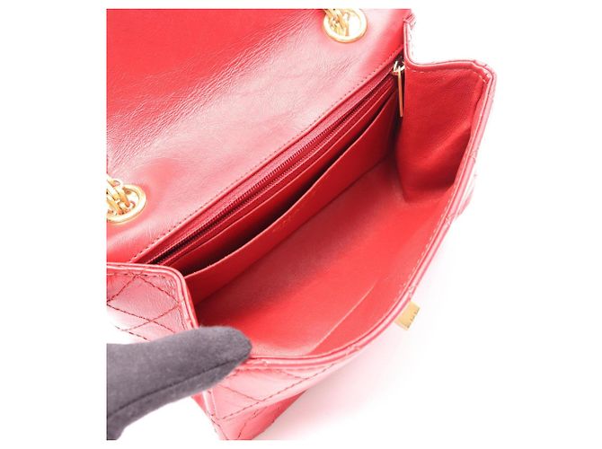 Borsa a tracolla Chanel 2.55 in pelle di vitello rossa Rosso - vista 3