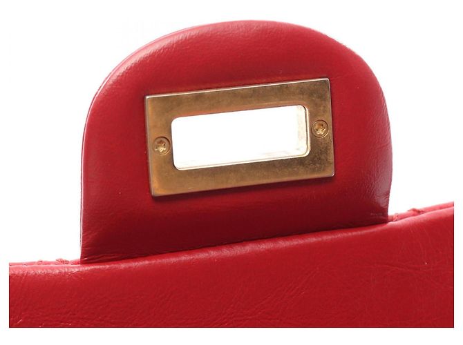 Borsa a tracolla Chanel 2.55 in pelle di vitello rossa Rosso - vista 8