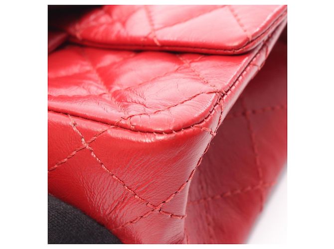 Borsa a tracolla Chanel 2.55 in pelle di vitello rossa Rosso - vista 9