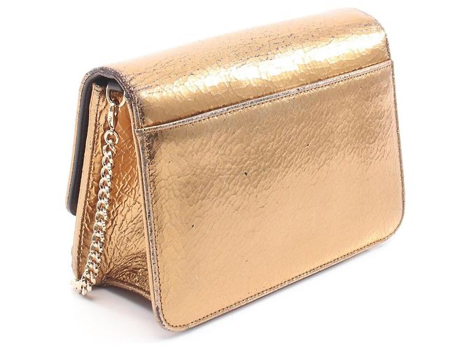 Borsa a mano in pelle dorata Christian Dior D'oro - vista 2