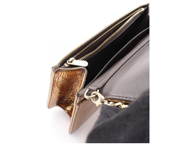 Borsa a mano in pelle dorata Christian Dior D'oro - vista 8