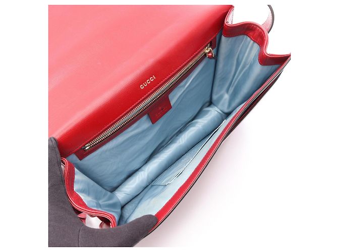 Borsa a tracolla in pelle Gucci Double G Rosso - vista 3