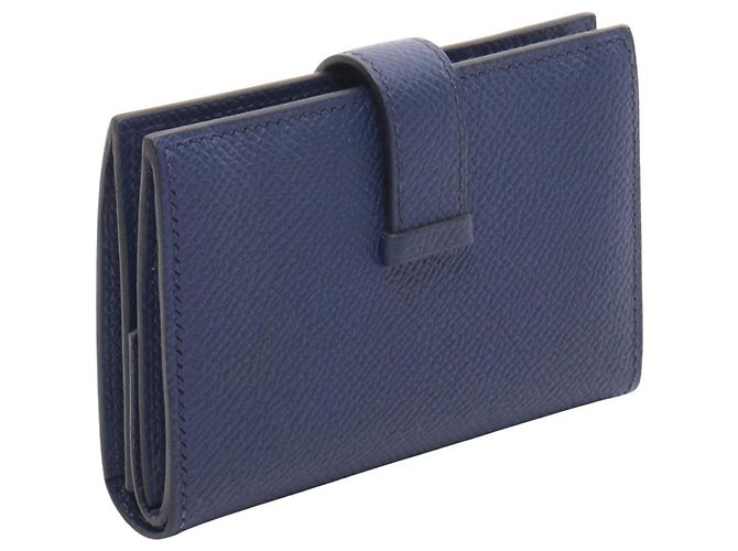 Tarjetero Mini Business Hermès Bearn Azul marino - vista 2