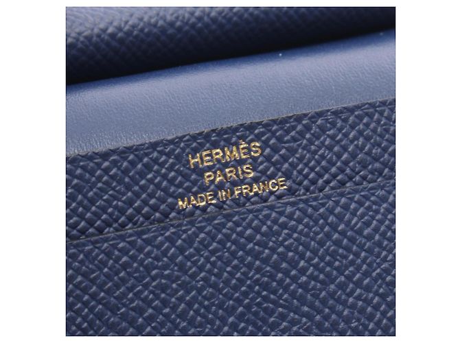Tarjetero Mini Business Hermès Bearn Azul marino - vista 5