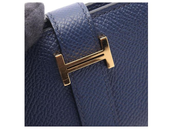 Tarjetero Mini Business Hermès Bearn Azul marino - vista 8