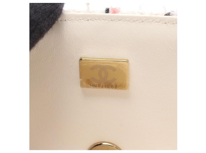 Borsa a Spalla Chanel Mini Matelassé 20 Nero Rosa Bianco - vista 5