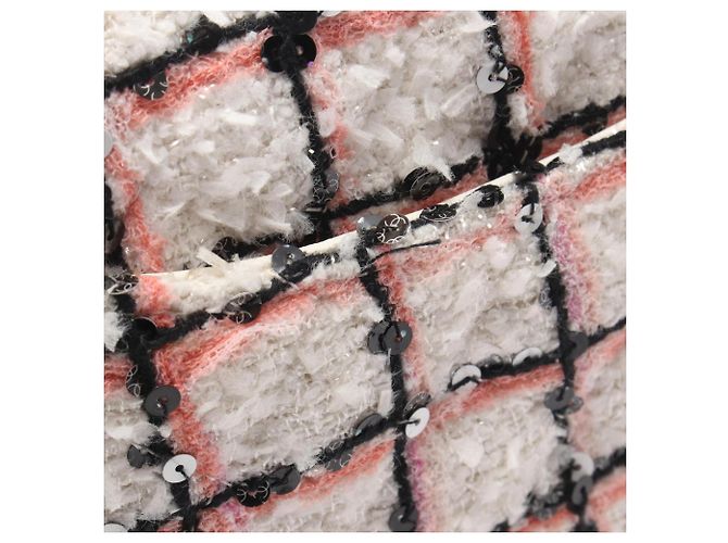 Borsa a Spalla Chanel Mini Matelassé 20 Nero Rosa Bianco - vista 7