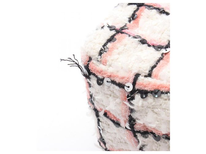 Borsa a Spalla Chanel Mini Matelassé 20 Nero Rosa Bianco - vista 8