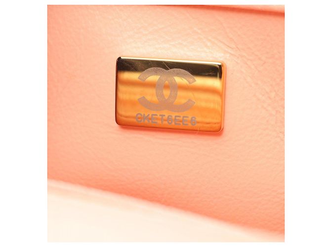 Borsa a tracolla Chanel Mini Matelassé 20 in agnello rosa - vista 5