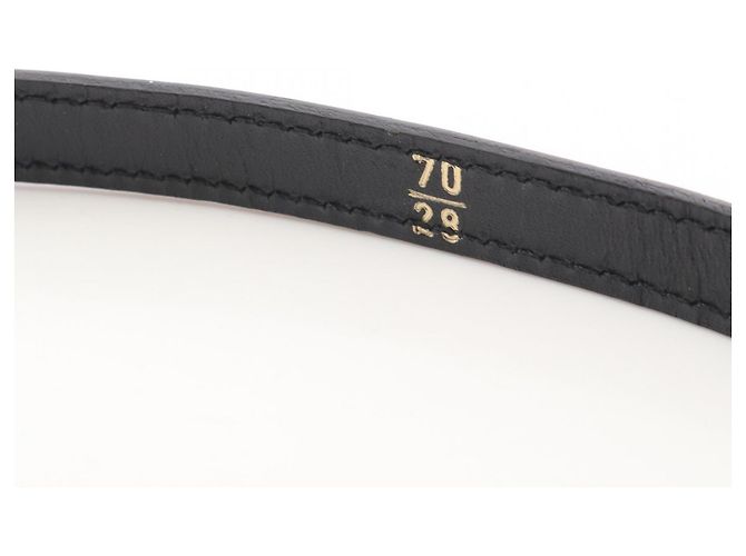 Cintura Chanel in pelle nera e placca con logo in metallo Nero - vista 5