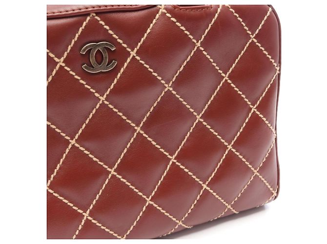 Borsa Chanel Wild Stitch Marrone - vista 8