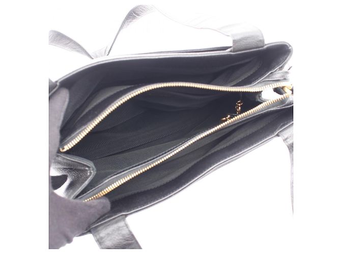 Borsa Tote Chanel in pelle di vitello nera Nero - vista 3