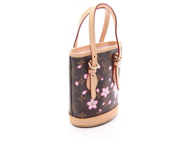 Borsa Louis Vuitton LV x TM Nano Bucket Monogram Cherry Blossom Marrone Multicolore - vista 2