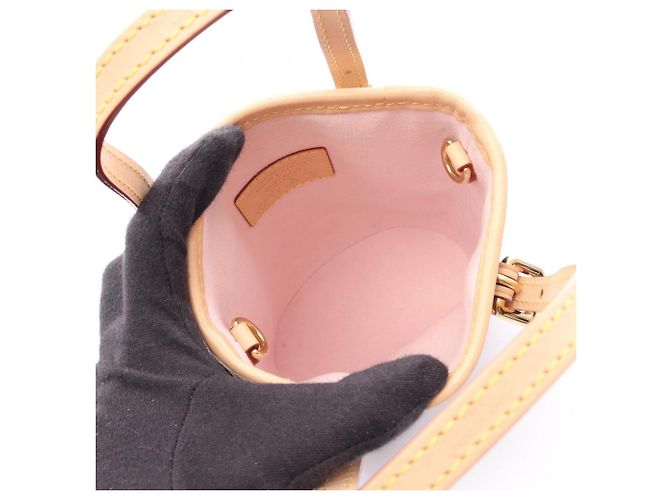 Borsa Louis Vuitton LV x TM Nano Bucket Monogram Cherry Blossom Marrone Multicolore - vista 3