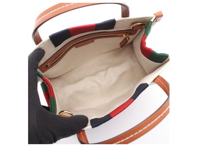 Borsa Tote Mini 2-Way Interlocking G Gucci Marrone Bianco Multicolore - vista 3