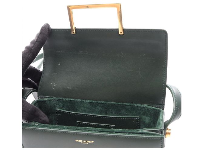 Borsa a Spalla Yves Saint Laurent Classic Loulou Verde - vista 5