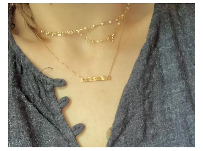 Ginette NY Collana Baguette on Chain in oro giallo 18K D'oro - vista 8