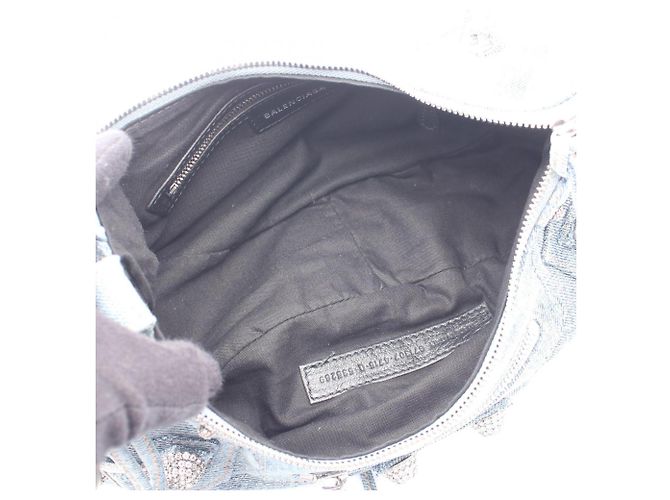 Balenciaga LE CAGOLE Borsa a tracolla con strass Blu - vista 3