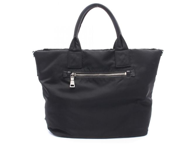 Borsa Tote Reversibile Prada Camouflage Nero Multicolore Cachi - vista 6