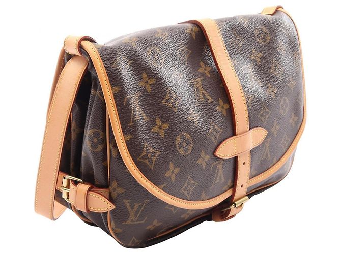 Borsa a tracolla Louis Vuitton Saumur 30 Monogram Marrone Monogramma - vista 2