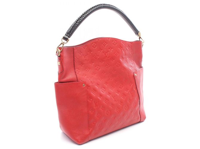 Borsa a tracolla Louis Vuitton Bagatelle Monogram Empreinte Nero Rosso - vista 2