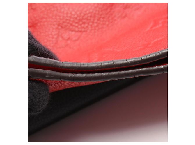 Borsa a tracolla Louis Vuitton Bagatelle Monogram Empreinte Nero Rosso - vista 7
