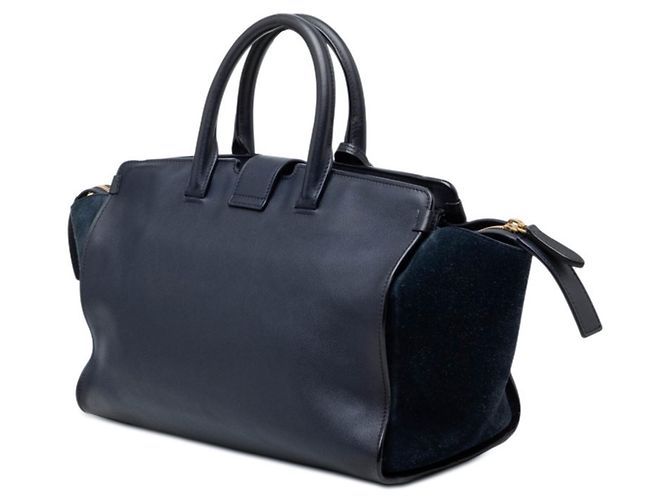 Borsa Tote Downtown con logo Saint Laurent YSL Blu navy - vista 2