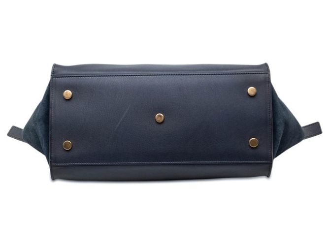 Borsa Tote Downtown con logo Saint Laurent YSL Blu navy - vista 3