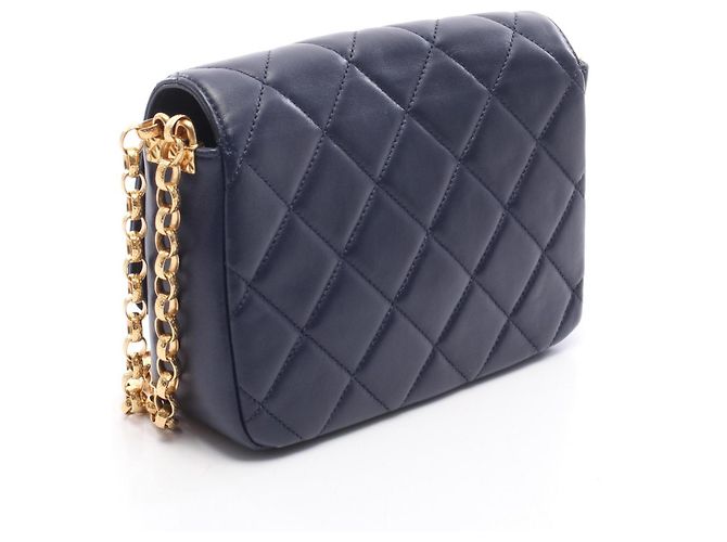 Timeless Borsa Chanel Matelassé Small Flap Blu navy - vista 2