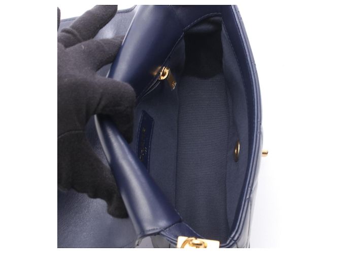 Timeless Borsa Chanel Matelassé Small Flap Blu navy - vista 3