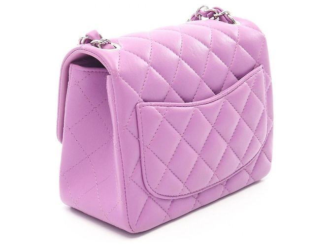 Borsa a Spalla Chanel Mini Matelassé Porpora - vista 2