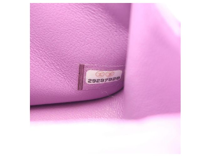 Borsa a Spalla Chanel Mini Matelassé Porpora - vista 5