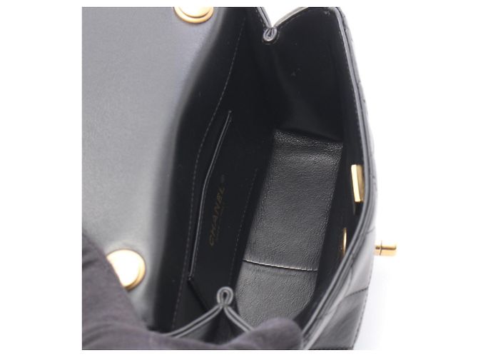 Borsa Chanel Mini Flap in agnello nero - vista 3