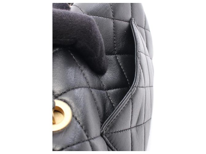 Borsa Chanel Mini Flap in agnello nero - vista 6