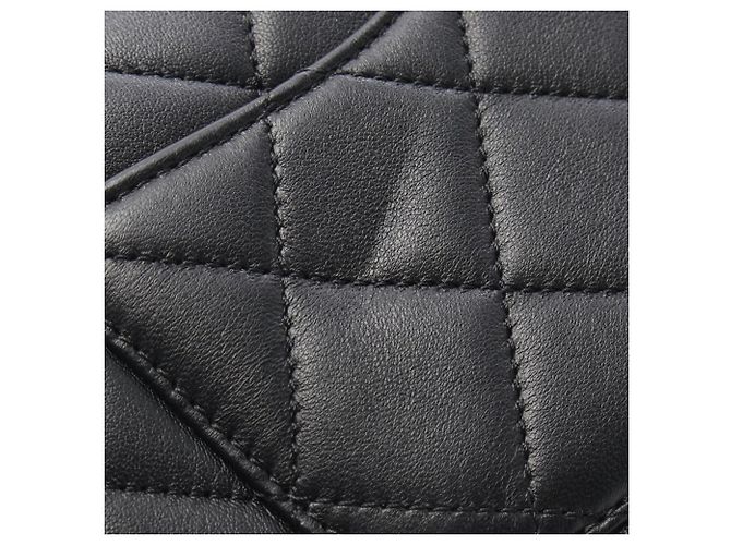 Borsa Chanel Mini Flap in agnello nero - vista 7