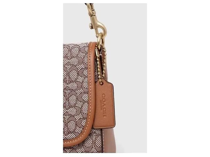 Coach Soft Tabby Borsa a Spalla in Micro Jacquard Signature Marrone Monogramma - vista 10