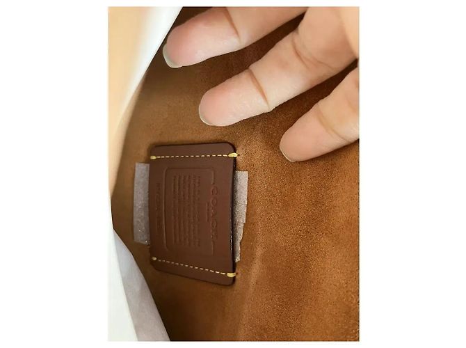 Coach Soft Tabby Borsa a Spalla in Micro Jacquard Signature Marrone Monogramma - vista 5