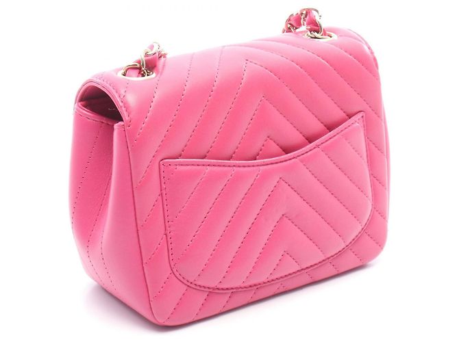 Mini borsa a tracolla Chanel Chevron V-Stitch Rosa - vista 2