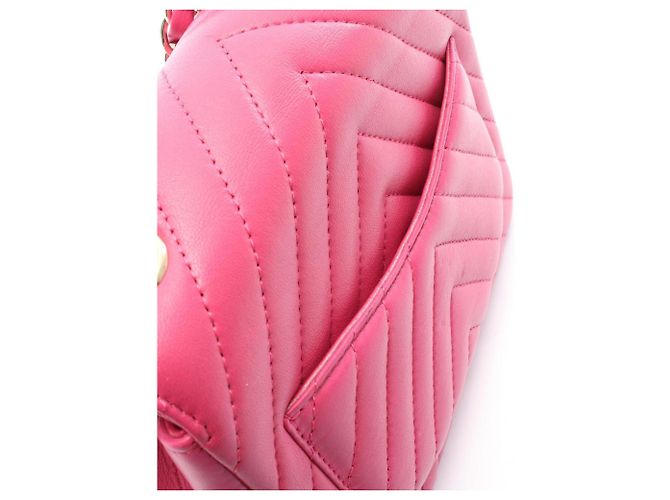 Mini borsa a tracolla Chanel Chevron V-Stitch Rosa - vista 6